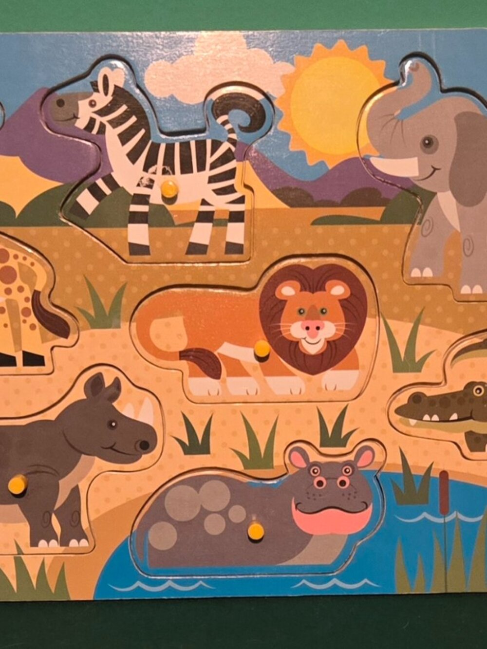 Melissa & Doug Wooden Peg Puzzle Safari Animals